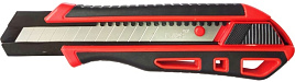 Нож 25мм, выд\лез, мет\направляющая обрезиненный корпус ABS+TPR, кнопка Easy Slider, запасные лезвия
