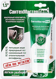 Герметик резьбовой сантехмастер Гель Зеленый,тюбик 60 гр, блистер
