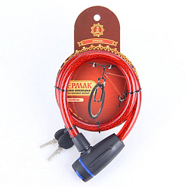 Замок велосипедный тросовый 11,5x680мм, металл, пластик,
