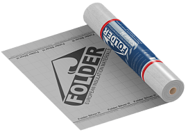 Пароизоляция FOLDER Silver H / 75 кв.м для кровли и фасада с клеевой полосой

