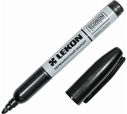 Маркер перманентный 3.0 пулевидный LEKON ECONOM черный
