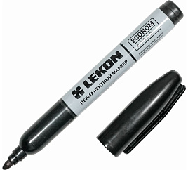 Маркер перманентный 3.0 пулевидный LEKON ECONOM черный
