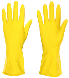Перчатки резиновые желтые L
