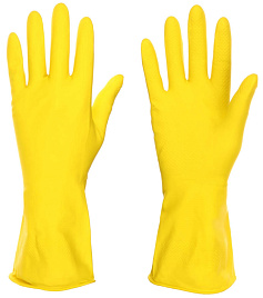 Перчатки резиновые желтые XL
