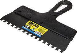 Шпатель зубчатый 250мм, зуб  8х8мм нерж. пласт. ручка
