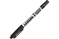 Маркер перманентный 0,5/1мм LEKON DUO черный двухсторонний
