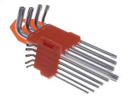 Набор угловых отверток TORX-security CrV, 9шт

