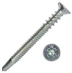 Винт самосверлящий HWX2-GL-P6-4.2/3.6 х 38 мм. (#3), Phillips №2, ЦИНК HARDWEX
