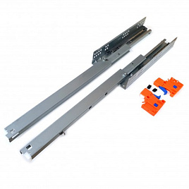 Направляющие шариковые 400 мм скрытого типа полного выдвижения с доводчиком (621C-H) до 30 кг
