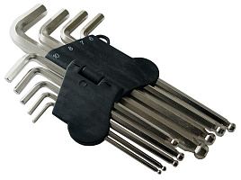 Набор угловых удлиненнных шестигр. CrV,2.5-10,9шт
