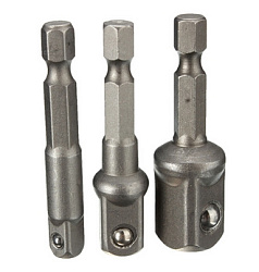 Набор адаптеров для торцевых головок (Е1/4" - 1/4", 3/8", 1/2")
