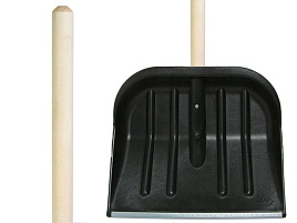 Лопата снеговая 400 х 460 мет.планка дер. черенок № 2
