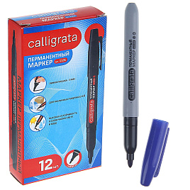 Маркер перманентный 3.0мм пулевидный синий / CALLIGRATA
