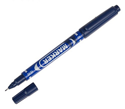 Маркер перманентный 0,5/1мм LEKON DUO красный двухсторонний
