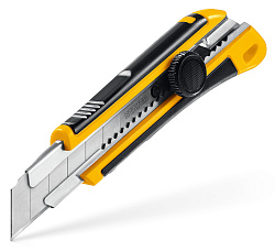 Нож 25мм механический фиксатор, двухкомпонентный корпус STAYER "PROFI
