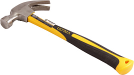 Молоток-гвоздодер 450 г, боек c магнитом, фиберглассовая обрезиненная рукоятка Ultima
