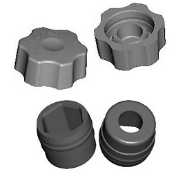 Фиксатор-барашек разборный D21 М 5 (комплект крышка и вставка) для установки гайки или болта
