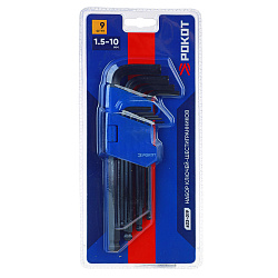 Набор угловых удлиненнных шестигр. с шаром CrV,1.5-10,9шт
