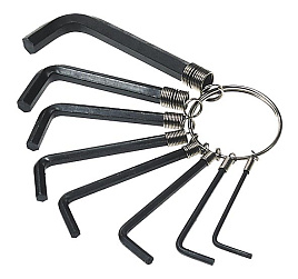 Набор угловых шестигранных отверток на кольце, 1.5-6мм, 8 шт
