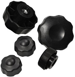 Фиксатор-барашек разборный D21 М 6 (комплект крышка и вставка) с гайкой М 6
