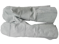 Краги спилковые серая двупалая
