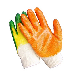  Перчатки  х/б с двойным латексным обливом инд. упаковка
