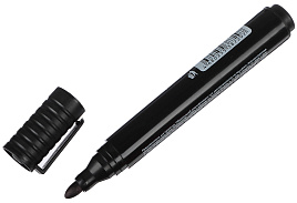 Маркер перманентный 3мм пулевидный черный
